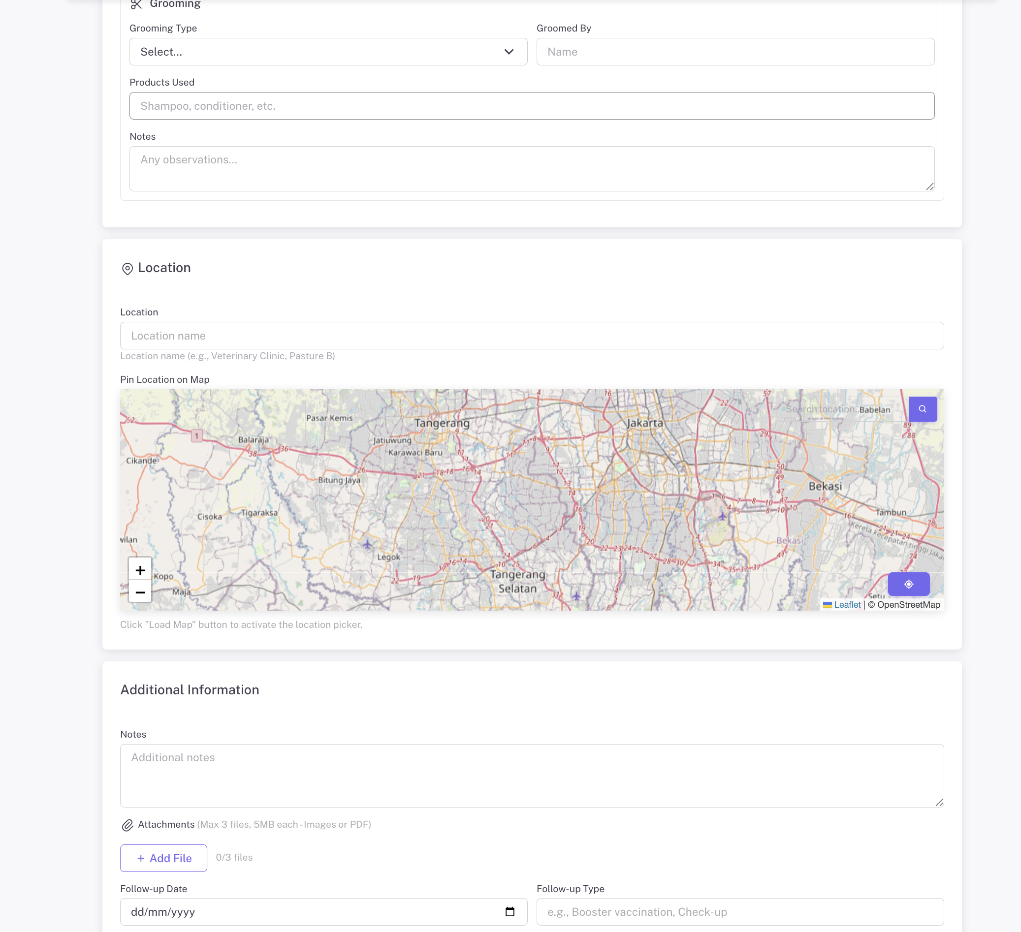 Location & Attachments