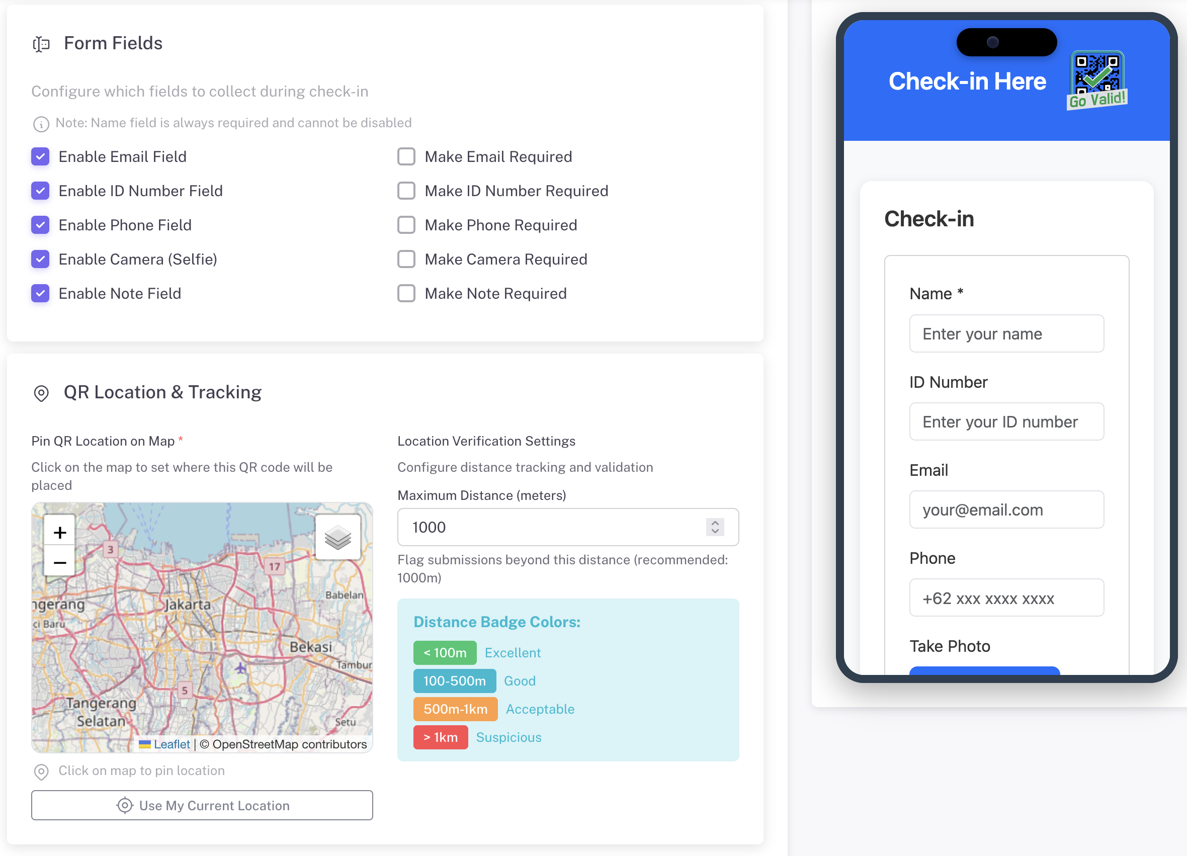 Create Check-in Form