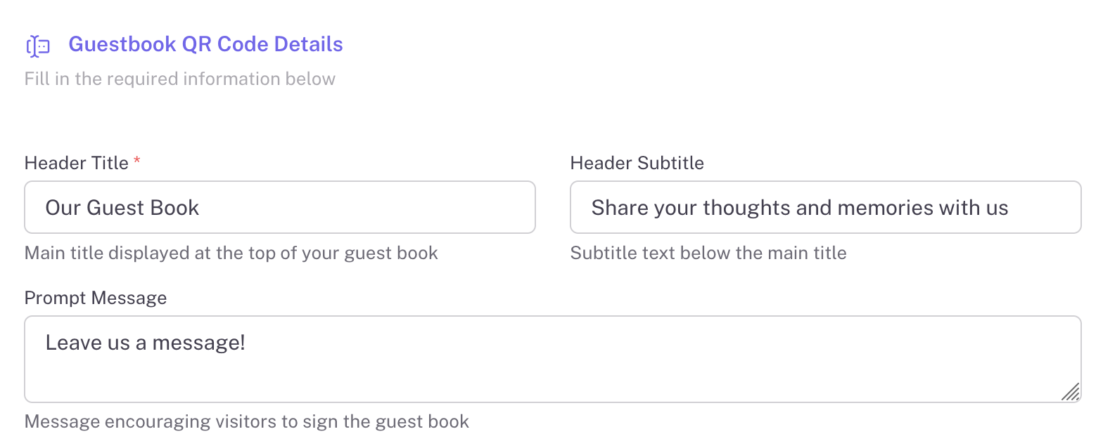 Create Guestbook Form